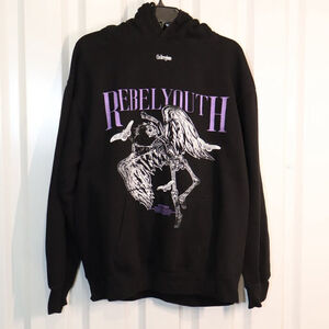 Civil Regime The Rebel Youth Hoodie Black Purple Unisex Size Large* measured EUC